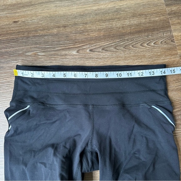 Athleta Black Relay Reflective Small Tall Ruched Full Length Leggings Mid Rise - Picture 3 of 8